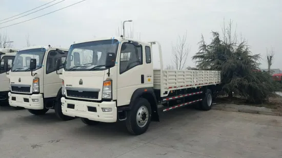 Sinotruk HOWO Sinotruck Fabricante de fábrica 4X2 5ton 6 Wheeler Transport Dump Heavy Duty Light Truck Box Van Stake Flatbed Cargo Truck