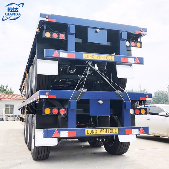 Novo fabricante de reboque plano vendas diretas 3 eixos 40FT contêiner semi-reboque caminhão